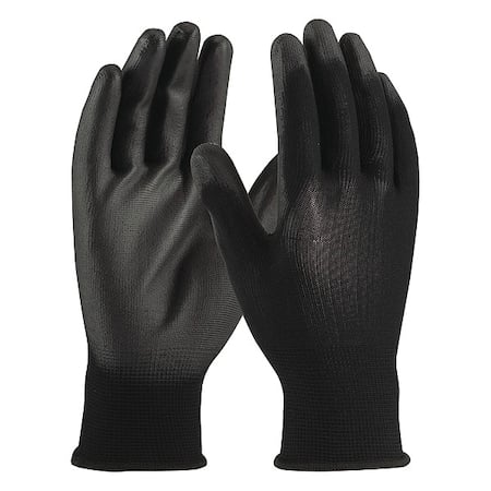 Coated Gloves, Polyurethane, Smooth, Palm, 1 Abrasion Level, Black, XL (10) 12 PK MPN:33-B115