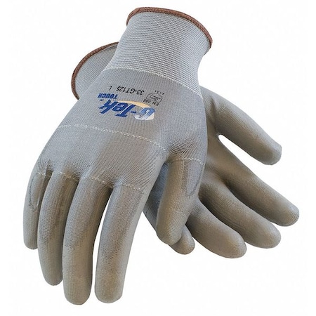 Coated Gloves, Polyurethane, Flat, Palm, Not Rated Abrasion Level, Gray, 2XL 12 PK MPN:33-GT125/XXL
