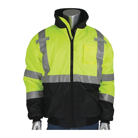 Hi-Visibility Jacket, Lime Yllw, XL, Polyester, Hi-Vis Yellow, XL MPN:333-1740-LY/XL