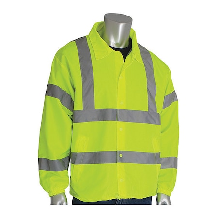 Windbreaker, 100% Polyester, Hi-Viz Lime Yellow, L MPN:333-WBLY-LG