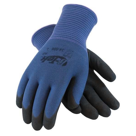 Coated Gloves, Nitrile, Foam, Palm, 2 Abrasion Level, Blue, S 12 PK MPN:34-500/S