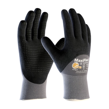 Coated Gloves, Foam Nitrile, Dotted, Palm, 4 Abrasion Level, Gray, 2XS (5) 12 PK MPN:34-845/XXS