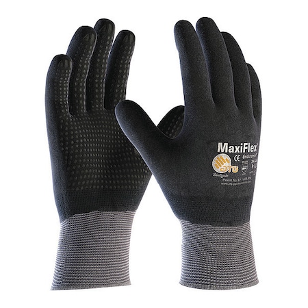 Coated Gloves, Foam Nitrile, Dotted, Palm, 3 Abrasion Level, Gray, XL (10) 12 PK MPN:34-846/XL