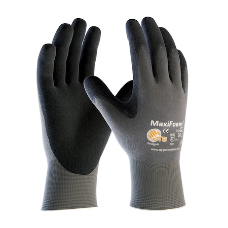 Coated Gloves, Foam Nitrile, Foam, Palm & Fingers, 4 Abrasion Level, Gray, M (8) 12 PK MPN:34-900/M
