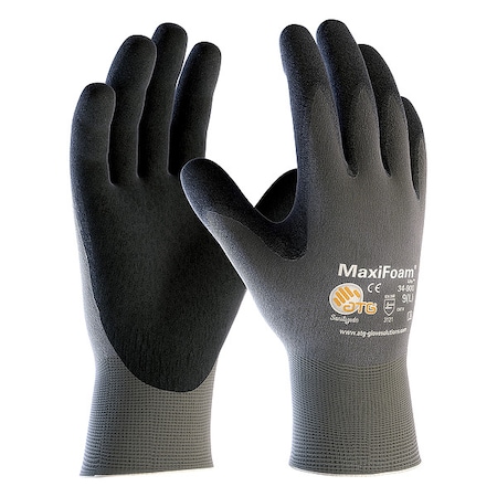 Coated Gloves, Foam Nitrile, Foam, Palm & Fingers, 4 Abrasion Level, Gray, XL 12 PK MPN:34-900/XL