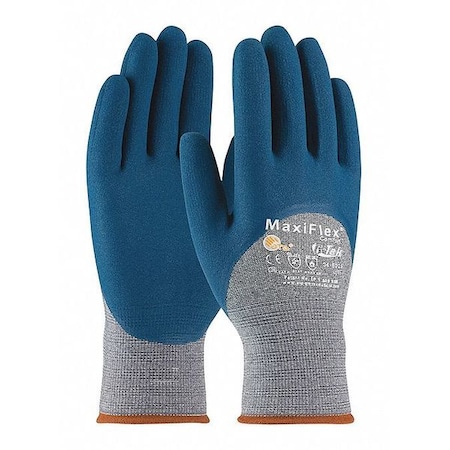 Coated Gloves, Foam Nitrile, Foam, 3/4 Dip, 2 Abrasion Level, Blue/Gray, XL 12 PK MPN:34-9025/XL