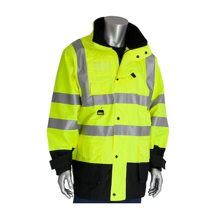 Coat, 100% Polyester, Hi-Viz Lime Yellow, 2XL MPN:343-1756-YEL/2X