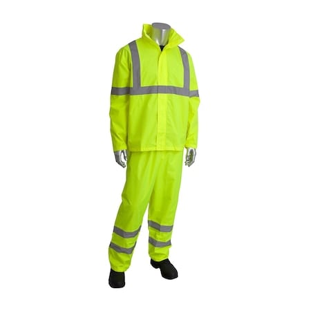 Hi-Visibility Class 3 Rain Suit, Lm Yl, M MPN:353-1000LY-S/M