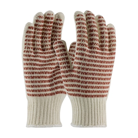Nitrile Seamless Knit, Cotton Knit, PK12, Nitrile, Double-Sided, White/Rust, S 12 PK MPN:38-720S