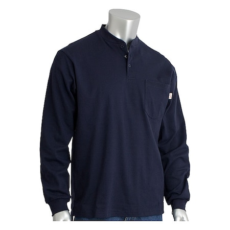 Men's Flame-Resistant Shirt, 10.6 cal/sq cm, 3XL, Aramid MPN:385-FRHN-(NV)-3X
