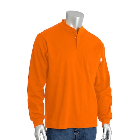 Men's Flame-Resistant Shirt, 10.6 cal/sq cm, XL, Aramid MPN:385-FRHN-(OR)-XL