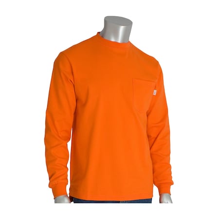 Flame-Resistant Shirt, 11.8 cal/sq cm, XL, Cotton MPN:385-FRLS-(OR)-XL