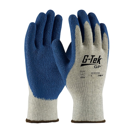 Coated Gloves, Latex, Crinkled, Palm and Fingers, 3 Abrasion Level, Blue/Gray, XL 12 PK MPN:39-C1300/XL