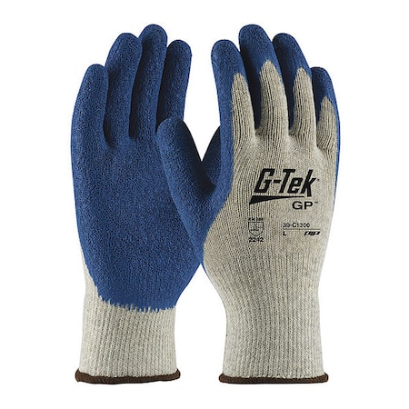 Coated Gloves, Latex, Crinkled, Palm and Fingers, 3 Abrasion Level, Blue/Gray, 2XL 12 PK MPN:39-C1300/XXL
