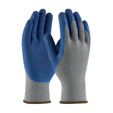 Coated Gloves, Latex, Crinkled, Palm and Fingers, 3 Abrasion Level, Blue/Gray, S 12 PK MPN:39-C1305/S