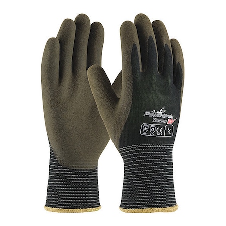 Cold Protection Coated Gloves, Latex Palm, Acrylic/Polyester Lining, Black/Brown, 2XL MPN:41-1430/XXL