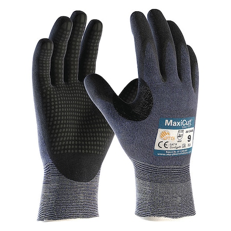 Cut-Resistant Gloves, Cut Level A3, Double Dipped, Foam Nitrile, Dotted, S 12 PK MPN:44-3445