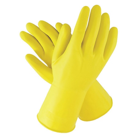 Chemical Resistant Gloves, Natural Rubber Latex, 12 in L, 21 mil, Yellow, S, 12 PK MPN:48-L212Y/S