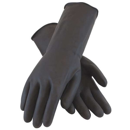 Chemical Resistant Gloves, Natural Rubber Latex, 13 in L, 28 mil, Black, 2XL, 12 PK MPN:48-L300K/XXL
