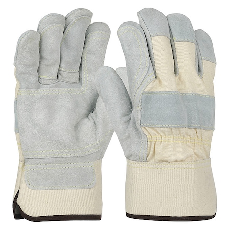 Leather Gloves, Cowhide, Safety Cuff, Wing Thumb, Full Finger, Off-White, M, 12 PK MPN:500DP-AA