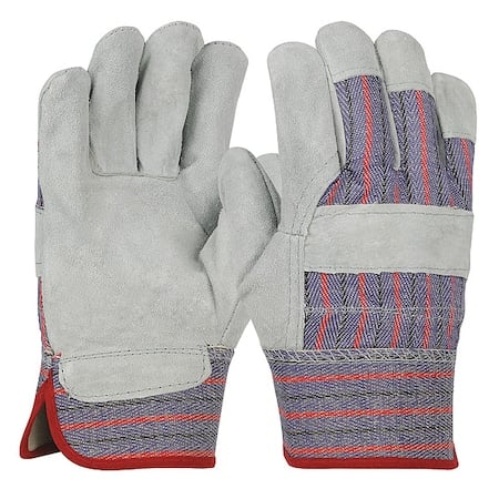 Economy Grade Split Cowhide Leather Palm Glove, Fabric Back, Gunn Cut, Wing Thumb, S, 12 Pairs MPN:558L