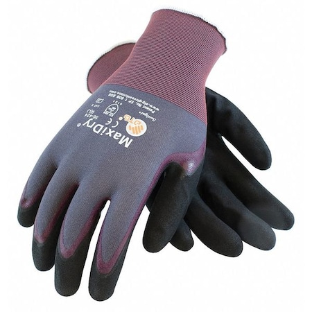Coated Gloves, Foam Nitrile, Palm, 4 Abrasion Level, Purple/Black, L 12 PK MPN:56-424/L