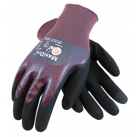 Coated Gloves, Foam Nitrile, Foam, 3/4 Dip, 3 Abrasion Level, Purple, M 12 PK MPN:56-425/M