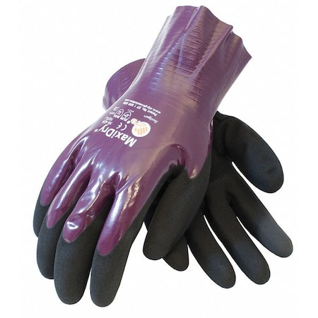 Chemical Resistant Gloves, Foam, Palm, 3 Abrasion Level, Purple/Black, S, 12 PK MPN:56-426/S