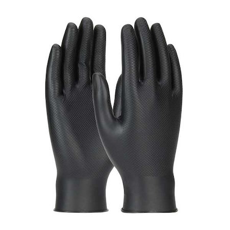 Grippaz Skins, Disposable Gloves, 6 mil Palm, Nitrile, Powder-Free, M ( 8 ), 50 PK, Black MPN:67-246/M