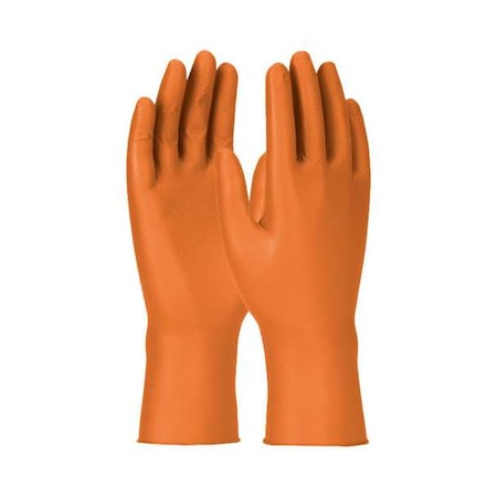 Grippaz Engage, Disposable Gloves, 7 mil Palm, Nitrile, Powder-Free, L ( 9 ), 50 PK, Orange MPN:67-307/L