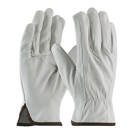 Leather Drivers Gloves, Cowhide, Shirred Slip-On, Keystone Thumb, Gunn Cut, Gray, S 12 PK MPN:68-162/S