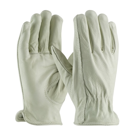 Leather Drivers Gloves, Cowhide, Shirred Slip-On, Keystone Thumb, Gunn Cut, Beige, XL 12 PK MPN:68-168/XL