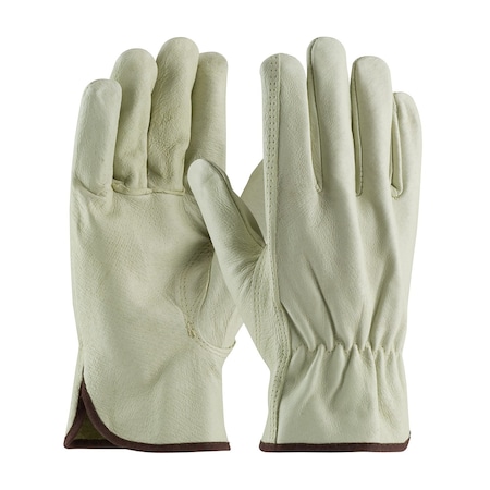 Leather Drivers Gloves, Pigskin, Shirred Slip-On, Keystone Thumb, Gunn Cut, Beige, S 12 PK MPN:70-361/S
