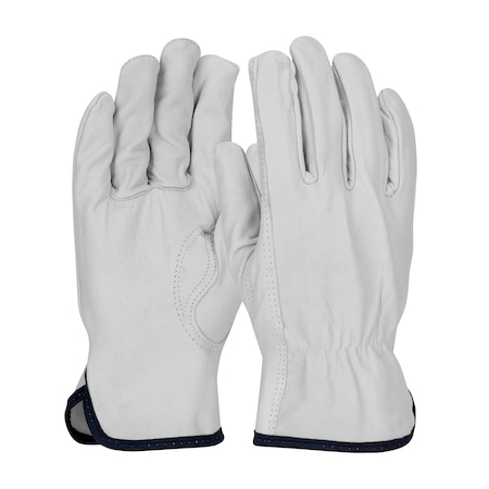 Leather Drivers Gloves, Goatskin, Shirred Slip-On, Keystone Thumb, Gunn Cut, White, M 12 PK MPN:71-3601/M