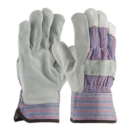 Leather Palm Gloves, Safety, Wing Thumb, Gunn Cut, Blue, L, 12 PK MPN:84-7532/L