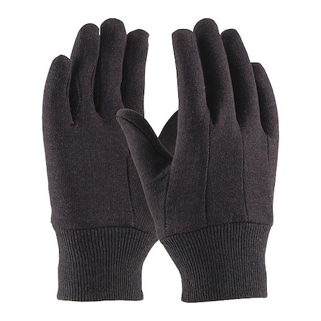 Cotton Jersy Glove, Brn, Reg Wt., Lady, PK12 MPN:95-808C