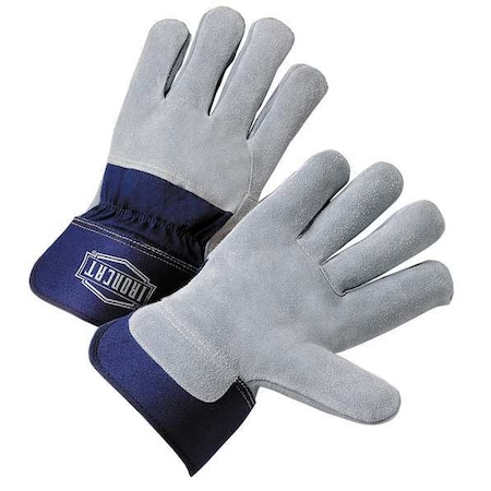 Leather Gloves, Cowhide, Safety Cuff, Wing Thumb, Full Finger, Gray, XL, 12 PK MPN:IC65/XL