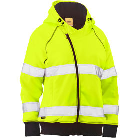 Bisley® Women's Contoured Full Zip Hooded Sweatshirt Class 3 L Hi-Vis Yellow 323W6819T-YEL/L