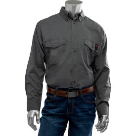PIP® Men's AR/FR Dual Certified Ripstop Long Sleeve Work Shirt XL Gray 385-FRRS-GR/XL