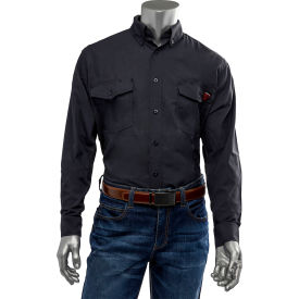 PIP® Men's AR/FR Dual Certified Ripstop Long Sleeve Work Shirt M Navy 385-FRRS-NV/M