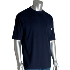 PIP® Men's AR/FR Short Sleeve T-shirt L Navy 385-FRSS-NV/L
