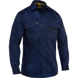 Bisley® Men's Long Sleeve Ripstop Work Shirt with X-Airflow™ Ventilation L Navy 400M6490-NV-L