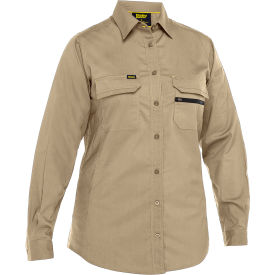 Bisley® Women's Long Sleeve Ripstop Work Shirt with X-Airflow™ Ventilation M Tan 400W6490-TN-M