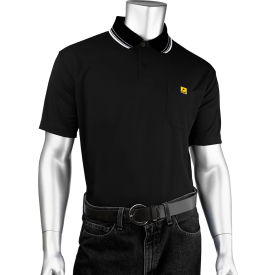 Uniform Technology™ Men's Short Sleeve ESD Polo Shirt XL Black BP801SC-BK-XL