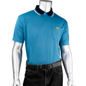 Uniform Technology™ Men's Short Sleeve ESD Polo Shirt L Royal Blue BP801SC-RB-L