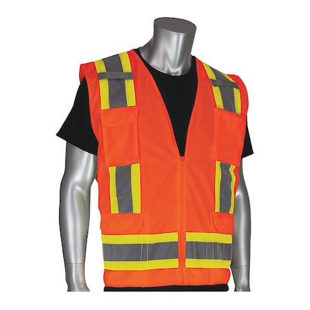 Ansi Ty R Cl 2 Two-Tonesurveyors Vest 11 Pocket MPN:302-0500-ORG/S