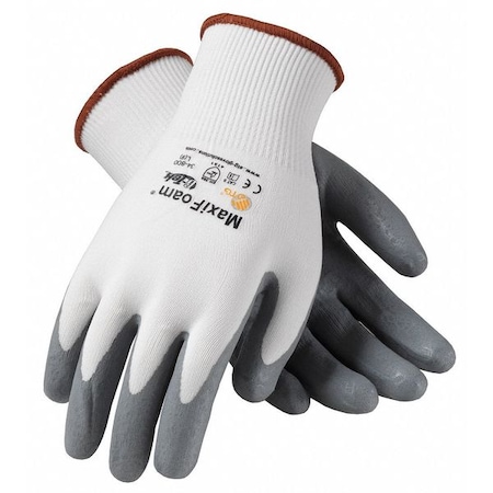 Prem Gry Foam Nit Coated Palm / Fingertips Wht MPN:34-800/XS
