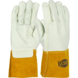 Ironcat® Heavyweight Top Grain Cowhide MIG Welding Gloves Ivory Medium All Leather 6010/M - Pkg Qty 12