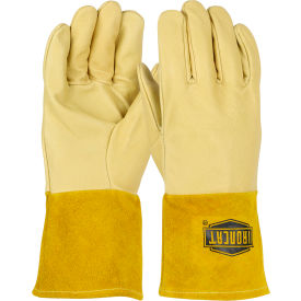 Ironcat Heavyweight Top Grain Pigskin MIG Welding Gloves Natural XL All Leather 6021/XL - Pkg Qty 6