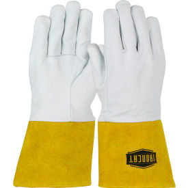 Ironcat Premium Top Grain Kidskin TIG Welding Gloves Pearl Large All Leather 6141/L - Pkg Qty 6